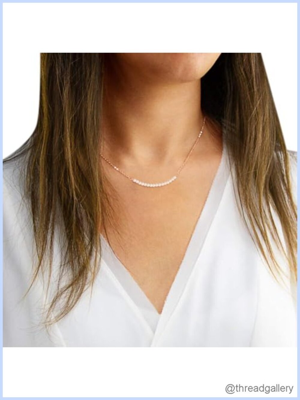 Handmade Real Freshwater Pearl Bar 925 Sterling Silver Necklace